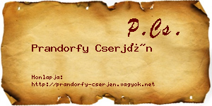 Prandorfy Cserjén névjegykártya